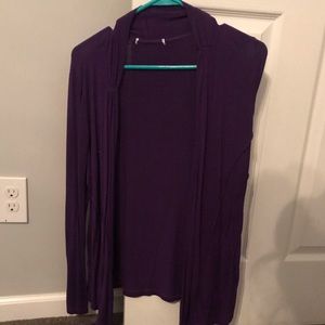 Purple cardigan